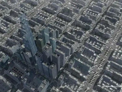 High Rise City VI Low-poly 3D model