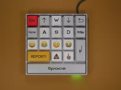 Keyboard with the most necessary Free low-poly 3D model