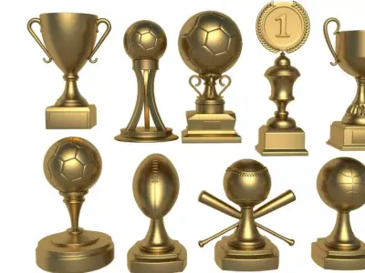 Winner Cups Set 3D model