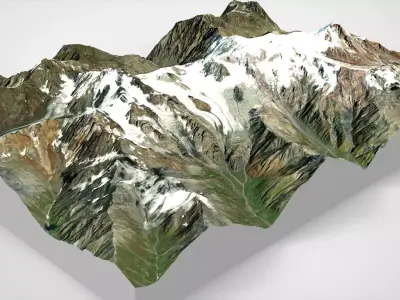 Mountain landscape Kazbek Caucasus 3D model