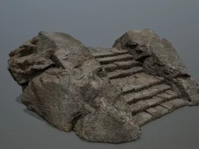 Rock  Gate Low-poly 3D model 5