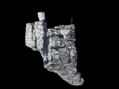 Big Sharp Cliff Pillar Scan PBR Low-poly 3D model