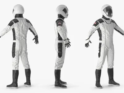 Futuristic Astronaut Space Suit Rigged for Cinema 4D 3D model