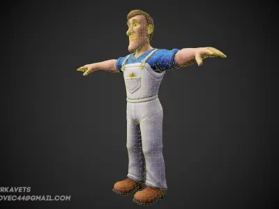 Man Builder Low-poly 3D model