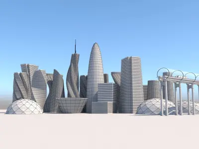 Futuristic City Royalty Free 3D model