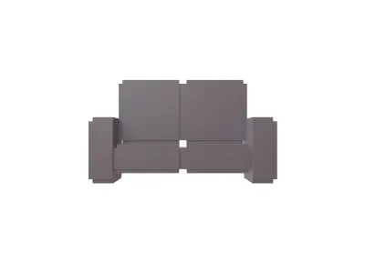 Voxel Sofa v1 003 Low-poly 3D model