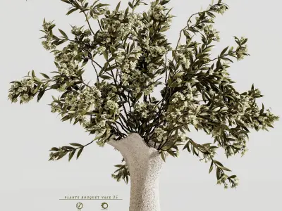 plants bouquet vase 35 3D model