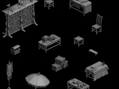 Game Architecture - city - Book Beach 02 3D model