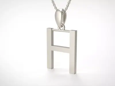 Model 609 Classic Initial Light H Letter 3D print model