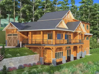 659 Wooden big House 3D model