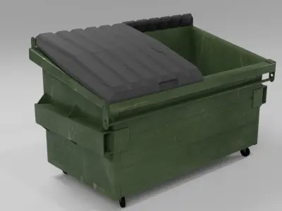 Dumpster garbage bin on wheels 3D model