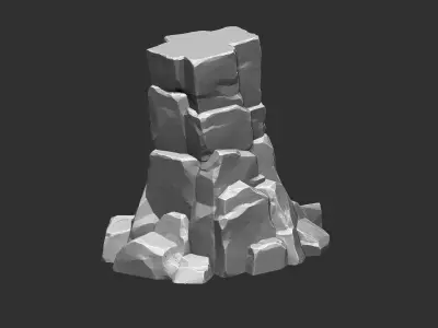 3D model of stone columns Zbrush sculpt 3D model