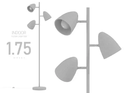 3 Light Tree Floor Lamp 3D model