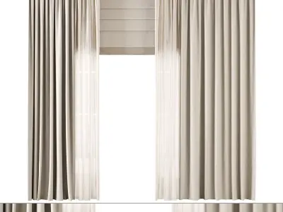 Roman and Cotton Curtain Low-poly 3D model