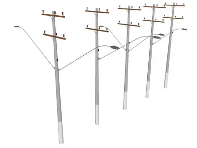 Concrete Lamp Post - Light Pole - Street Light - Group 11 3D model