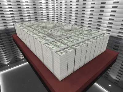 Bank Vault and Coins 3D model