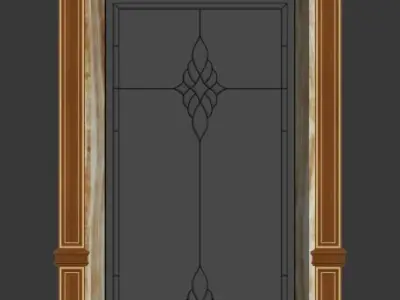wooden door collection Low-poly 3D model