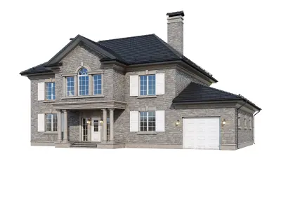 Brickstone house with BLENDER file 3D model