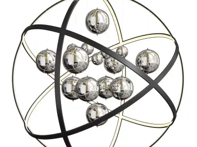  Atomic nucleus Chandelier Low-poly 3D model