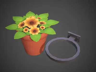 Flower Pot Cartoony Low-poly 3D model