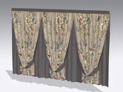 Curtain Low-poly 3D model