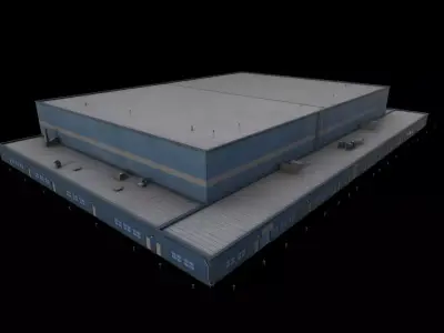 3D Building Low Poly warehouse Low-poly 3D model