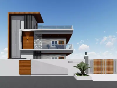 Modern Elevation Design - 1 Low-poly 3D model