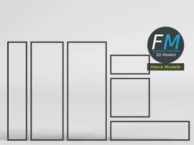 Storefront windows set Low-poly 3D model