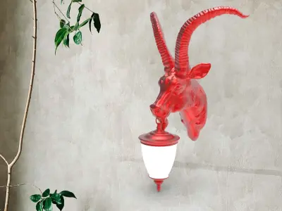 Goat Head Wall Lamp 3D print model