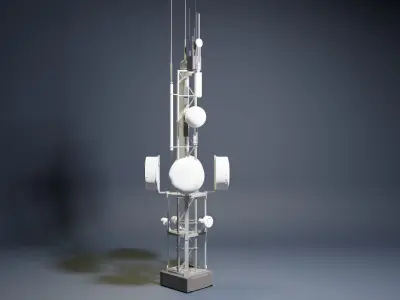 3D Radio Antenna 01 Free 3D model