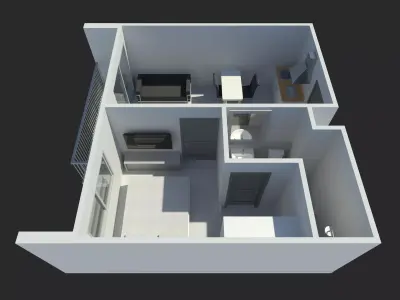 Apartment room by REVIT 25R09 3D model
