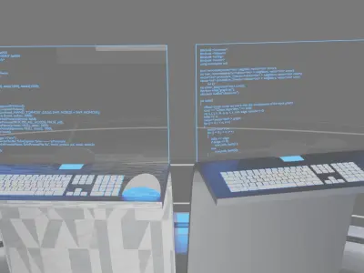 Sci-Fi Neon Computer 3D model