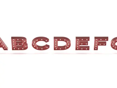 Alphabet Light Bulbs A-G 3D model