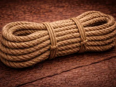 Medieval Rope Bundle - Coiled Rustic Hemp Rope PBR Low-poly 3D model