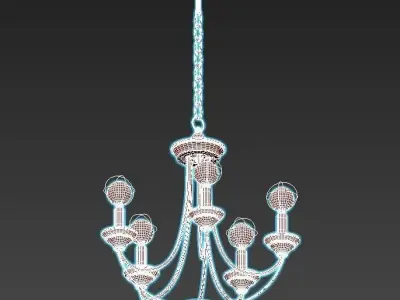 lazzaro chandelier with five lights and finish 3D model