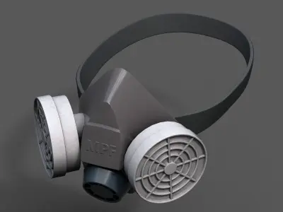 Gas mask protection futuristic fantasy human  Low-poly 3D model