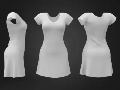 Ladies Sleepshirt Dress Low-poly 3D model