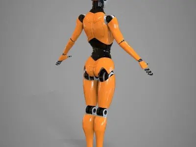 Robotic girl 3D model