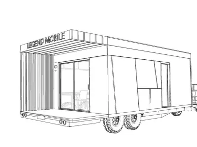 legend mobile house on wheels Free low-poly 3D model