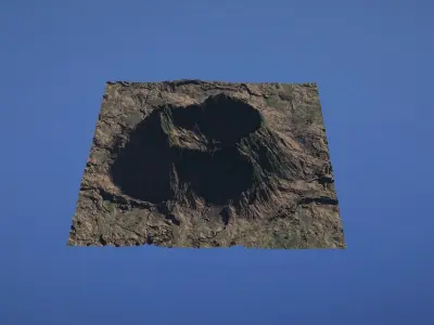 Landscape Environment Volcano Snow 44 Low-poly 3D model