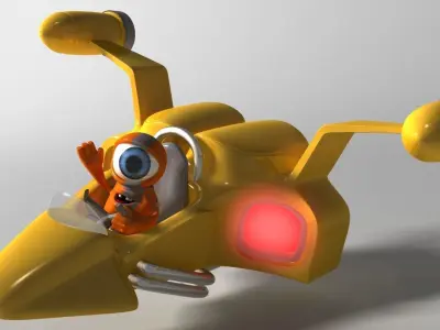 Orange Monster Rigged Low-poly 3D model