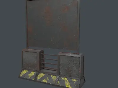 Concrete RoadBlock Barrier Barricade 3D model 11