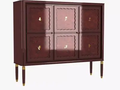 classical walnut cabinet 3D model