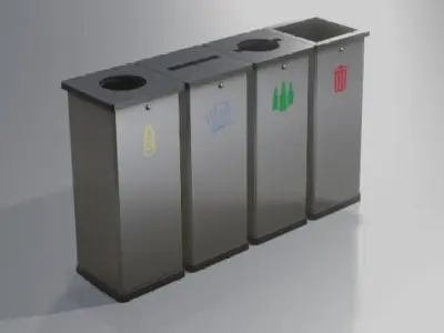 Recycle Bin Low-poly 3D model