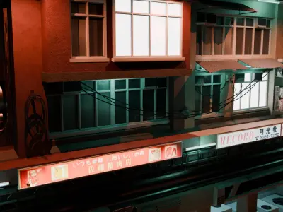 Cyberpunk Style Slum Apartment Low-poly 3D model