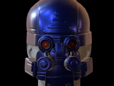 Gas mask helmet 3d model scifi Low-poly  3D model shop