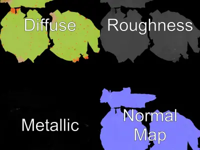 Cactus Model Pack with Detailed Spines and Textures Low-poly 3D model