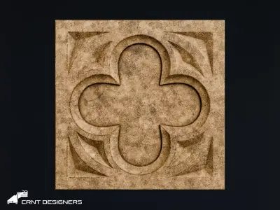 Medieval Gothic Ornament Panel 3D model