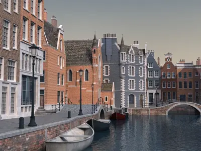  Amsterdam Port Scene 