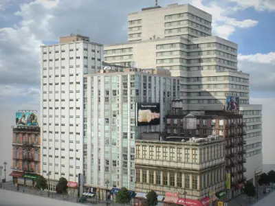 NYC Block Set 6 V2 Low-poly 3D model